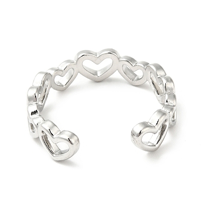 304 открытое манжетное кольцо из нержавеющей стали, полое кольцо для женщин