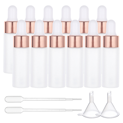 Empty Portable Refillable Glass Dropper Bottles, Fine Mist Atomizer, with Rubber Extrusion Head, Aluminum Dust Cap