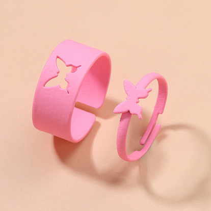 Романтический набор колец с изображением розового полого дельфина и животного для пар, штабелируемый, 