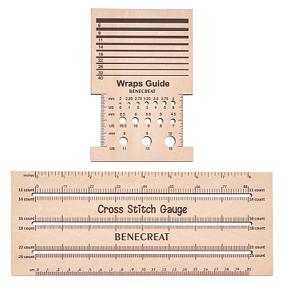 Набор деревянных вязальных измерительных инструментов, руководство по оберткам и калибр для вышивки крестом