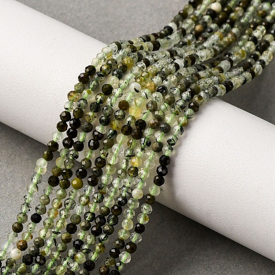 Природные пренит нитей бисера, граненые, круглые