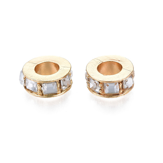 Стойки покрытие сплава европейские шарики, cmолой, бусины с большим отверстием, без кадмия и без свинца, круглые кольца, золотые