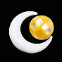 Natural Freshwater Shell Beads, with Natural Yellow Shell Beads, Moon with Round