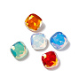 Light AB Style Eletroplate K9 Glass Rhinestone Cabochons, Pointed Back & Back Plated, Faceted, Square