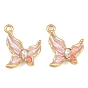 Colgantes de aleación, esmalte y cristales de imitación, encantos de la mariposa, larga duración plateado, chapado en rack