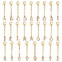 26Pcs Alloy Rhinestone Pendant Decorations, Letter, with 304 Stainless Steel Chain and Alloy Lobster Claw Clasps