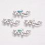 Messingverbinder Stecker, mit synthetischen Opal, gecko
