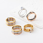 304 Stainless Steel Finger Rings for Women, Stackable Rings