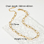 Vintage Punk Hip Hop Chain Necklace for Women - 18K Gold Plated Stainless Steel Choker with Paperclip Pendant