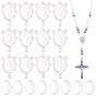 DIY Oval Chandelier Component Links Making Kit, Inclduing 304 Stainless Steel Cabochon Connector Settings, Oval Glass Cabochons
