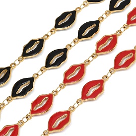 304 цепи с эмалированными губами из нержавеющей стали, ионное покрытие (ip), пайки, золотые, с катушкой