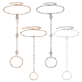 8 шт. 4 стили сплава спутниковые цепи браслеты кольца для женщин