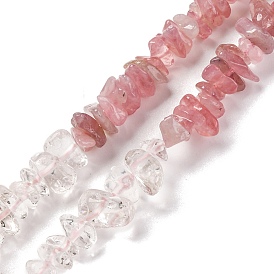 Natural Quartz Crystal & Rose Quartz Beads Strands, Chip