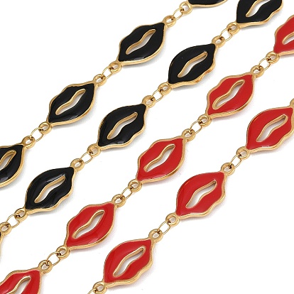 304 цепи с эмалированными губами из нержавеющей стали, ионное покрытие (ip), пайки, золотые, с катушкой