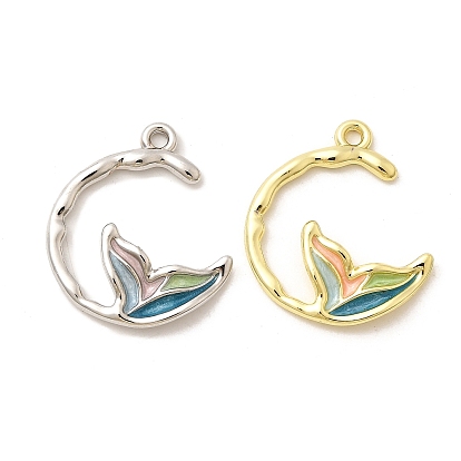 Подвески из эмали и сплава, подвески-ленты в виде рыбьего хвоста