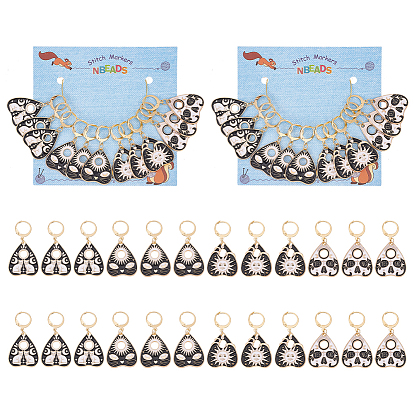 Маркеры стежков для говорящей доски из сплава эмали, подвески крючком, маркер с замком и кольцом с подвеской в виде винного бокала, сердце с изображением солнца/кота/слова