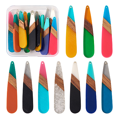 20 шт 10 цвета смолы и орехового дерева большие подвески, слезинки