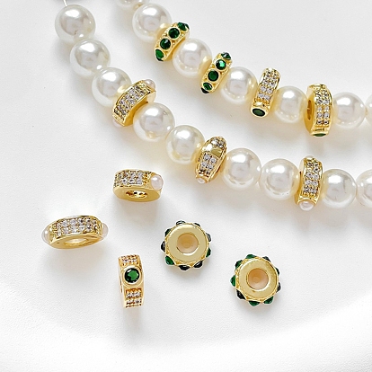 Латунные микро проложить кубического циркония бусы, реальный 18 k позолоченный