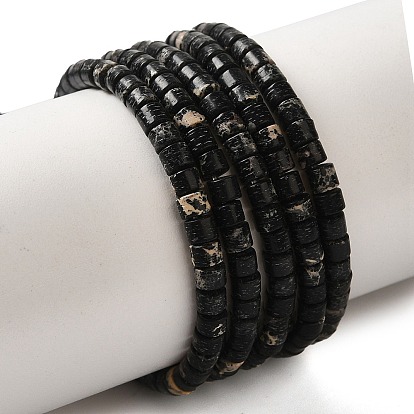 Окрашенные нити синтетических бус императорской яшмы, диск, Heishi бусы