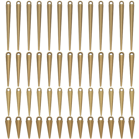 80Pcs 4 Styles Tibetan Style Alloy Pendants, Cone Charms