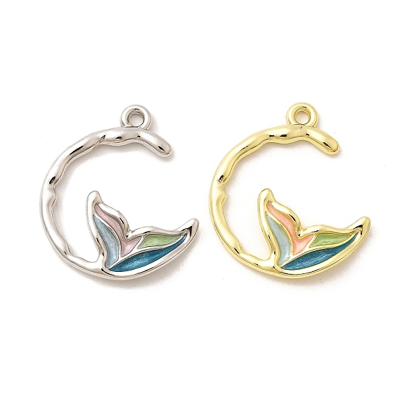 Подвески из эмали и сплава, подвески-ленты в виде рыбьего хвоста