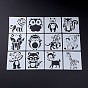 PET Drawing Stencil, Reusable Stencils for Paper Wall Fabric Floor Furniture Canvas Wood, Square with Mixed Animal Pattern