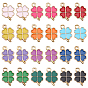 72 piezas 12 colores colgantes de aleación de esmalte, dorado, trébol