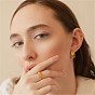 Chic French Style 14K Gold Plated Copper Bead Ring for Women - Elegant and Fashionable