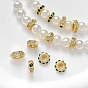Латунные микро проложить кубического циркония бусы, реальный 18 k позолоченный