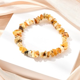 Браслеты из натуральных янтарных крошек, эластичные, для женщин и мужчин.