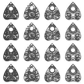 20 шт 4 стили подвески из сплава в тибетском стиле, сердце с рисунком кошки