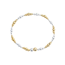 Круглые латунные эластичные браслеты из бусин