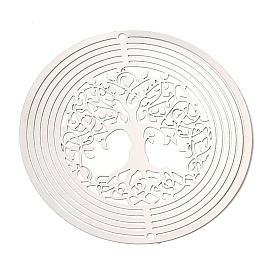 Древо жизни 201 нержавеющая сталь 3 вращающийся подвесной ветряной вертушка, для украшения сада внутри и снаружи помещения, не тускнеет