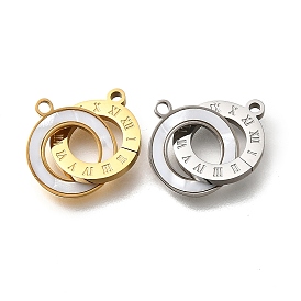 304 подвески из нержавеющей стали с римскими цифрами, соединяющиеся кольца, с пластиковой имитацией оболочки, ионное покрытие (ip)