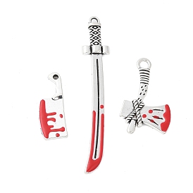 Подвески из эмали и сплава, стойки покрытие, без кадмия, без никеля и без свинца, античное серебро, талисман меч/нож/топор