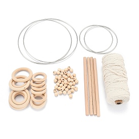 Наборы для изготовления сеток/паутины своими руками с перьями, в том числе железные соединительные кольца, деревянные соединительные кольца, бусины и палочки
