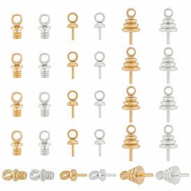 60 шт. 6 стиль латунный кубок жемчужный штифт скобы булавки подвески, за половину пробурено бисера, долговечный