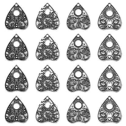 20 шт 4 стили подвески из сплава в тибетском стиле, сердце с рисунком кошки