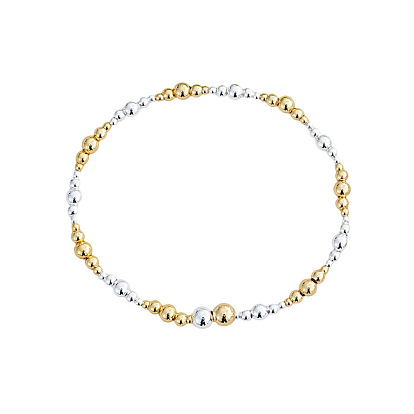 Круглые латунные эластичные браслеты из бусин