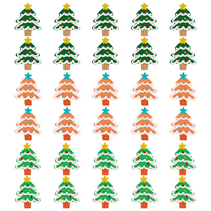 30шт. 3 цвета полиэстеровые нашивки на одежду, рождественская елка