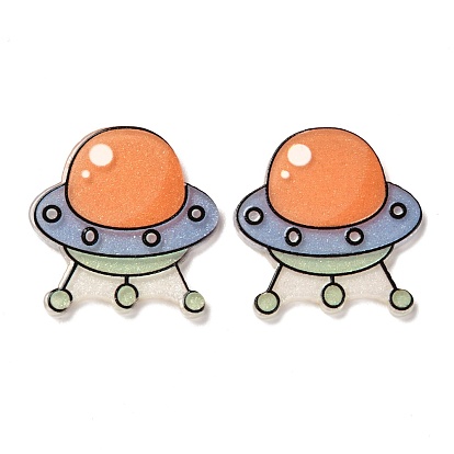 Cartoon Acrylic Cabochons, Flying Saucer