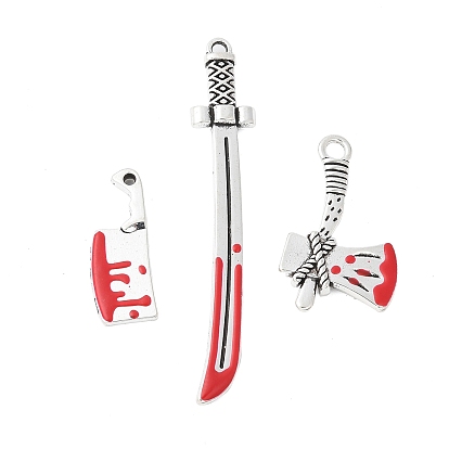 Подвески из эмали и сплава, стойки покрытие, без кадмия, без никеля и без свинца, античное серебро, талисман меч/нож/топор