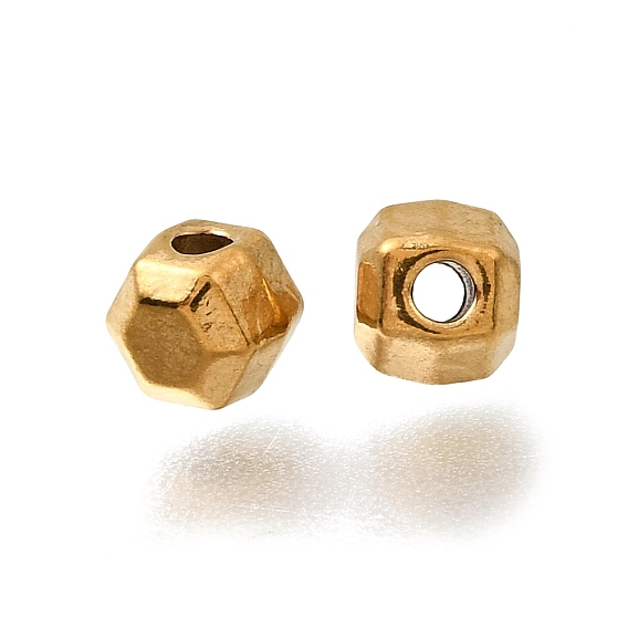 304 из нержавеющей стали разделительные бусины, граненые, многоугольник, ионное покрытие (ip)