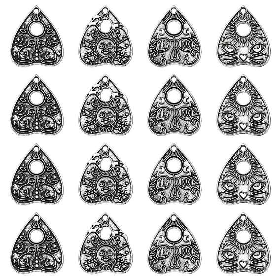 20 шт 4 стили подвески из сплава в тибетском стиле, сердце с рисунком кошки