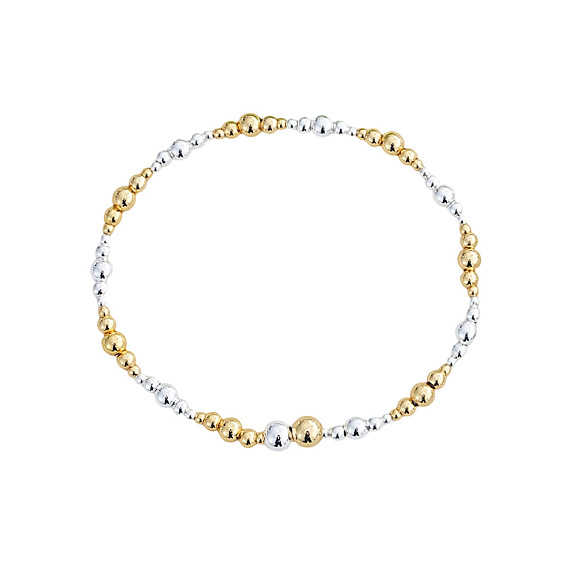 Круглые латунные эластичные браслеты из бусин