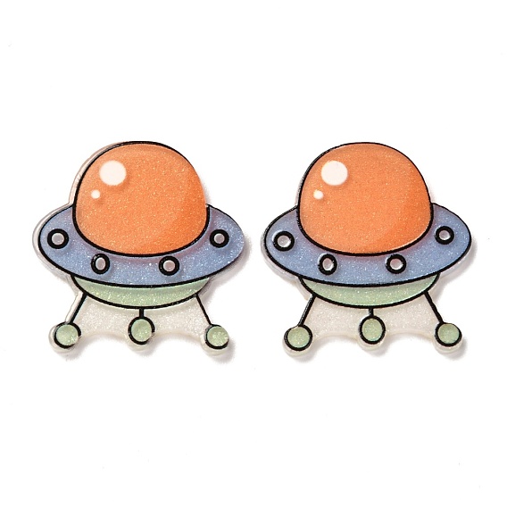 Cartoon Acrylic Cabochons, Flying Saucer