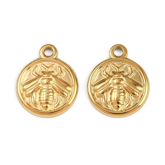 304 подвески из нержавеющей стали, ионное покрытие (ip), плоский круглый с подвеской в виде насекомых