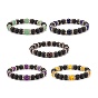 Pulsera elástica de roca de lava natural y cuentas de piedra, joyería de poder difusor de aceite para mujer