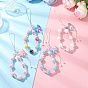 4Pcs Acrylic Mobile Straps, with Plastic & Glass Beads, Butterfly