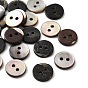 Natural Black Lip Shell Buttons, 2-Hole Flat Round